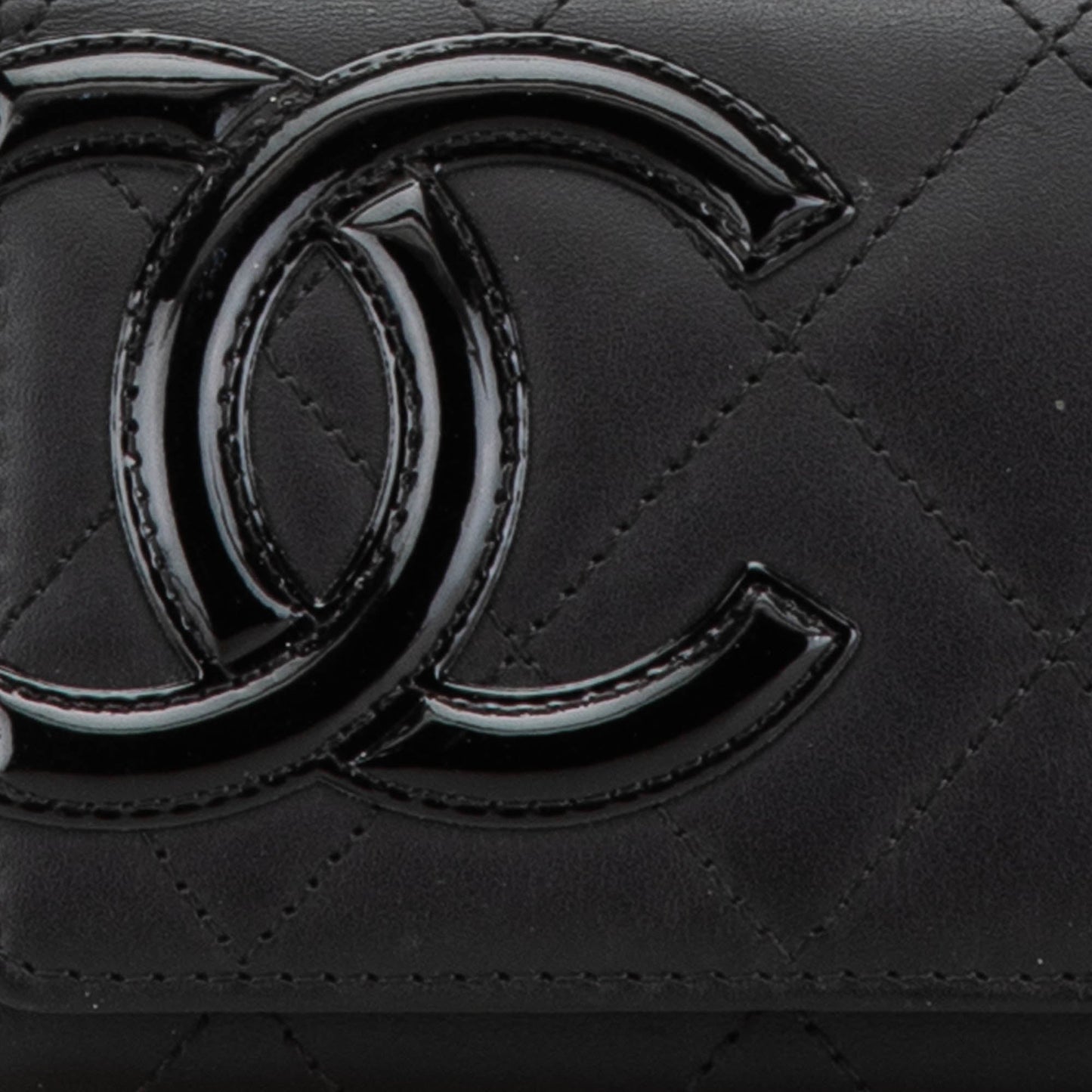 Black Chanel Lambskin Cambon Ligne Card Holder
