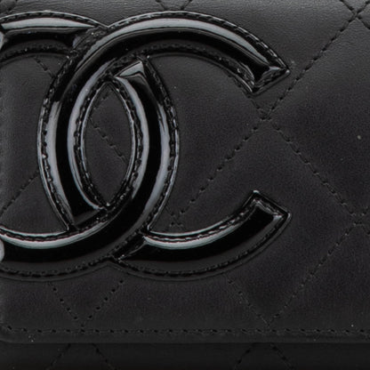 Black Chanel Lambskin Cambon Ligne Card Holder