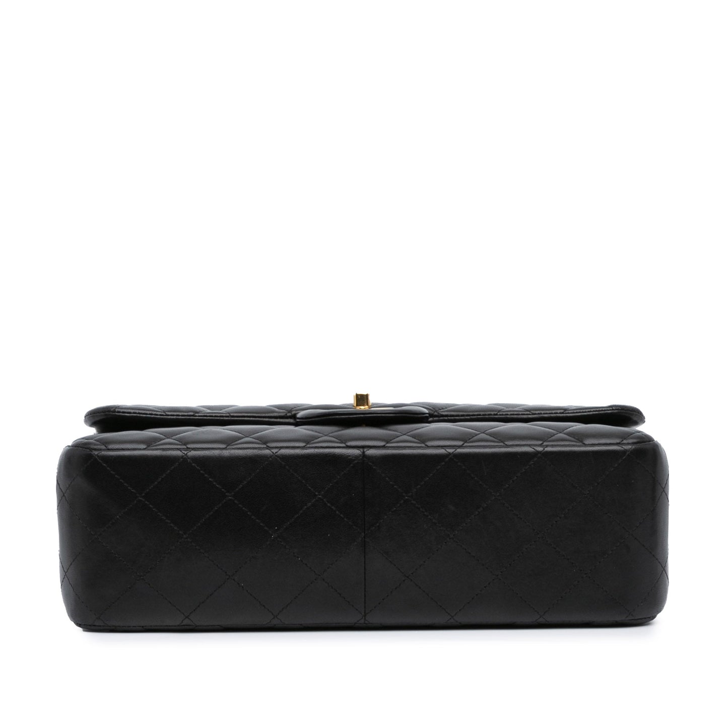 Black Chanel Jumbo Classic Lambskin Double Flap Shoulder Bag