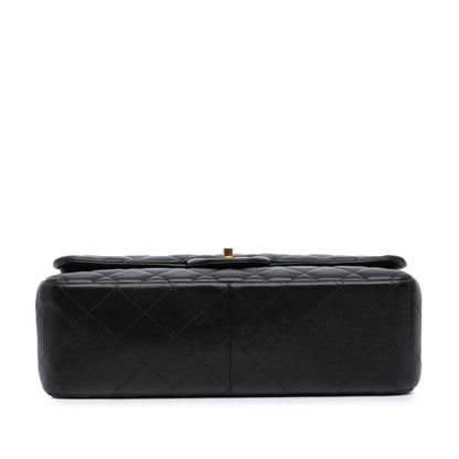 Black Chanel Jumbo Classic Lambskin Double Flap Shoulder Bag