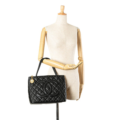 Black Chanel Caviar Medallion Tote