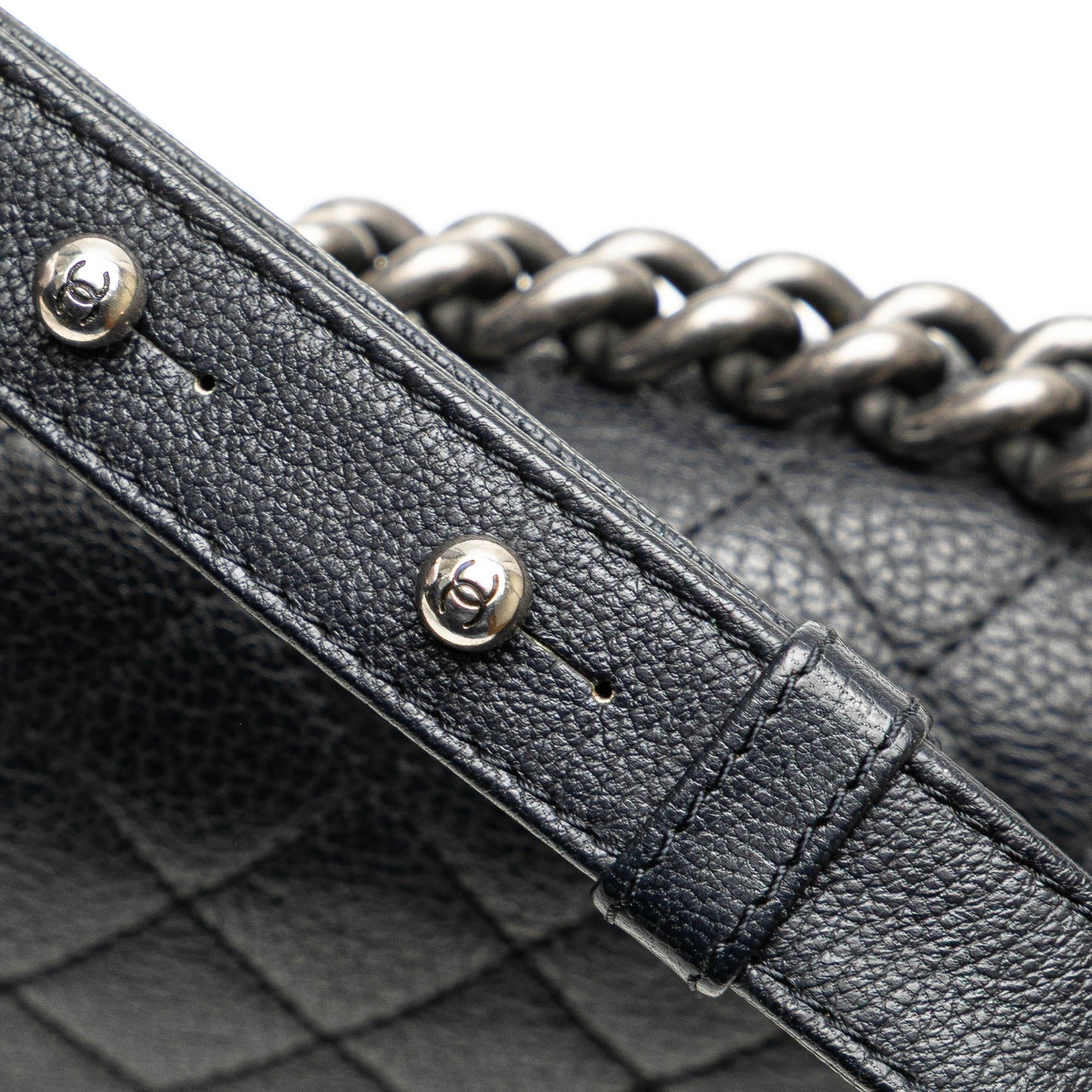 Black Chanel Medium Quilted Goatskin and Patent Boy Flap Crossbody Bag