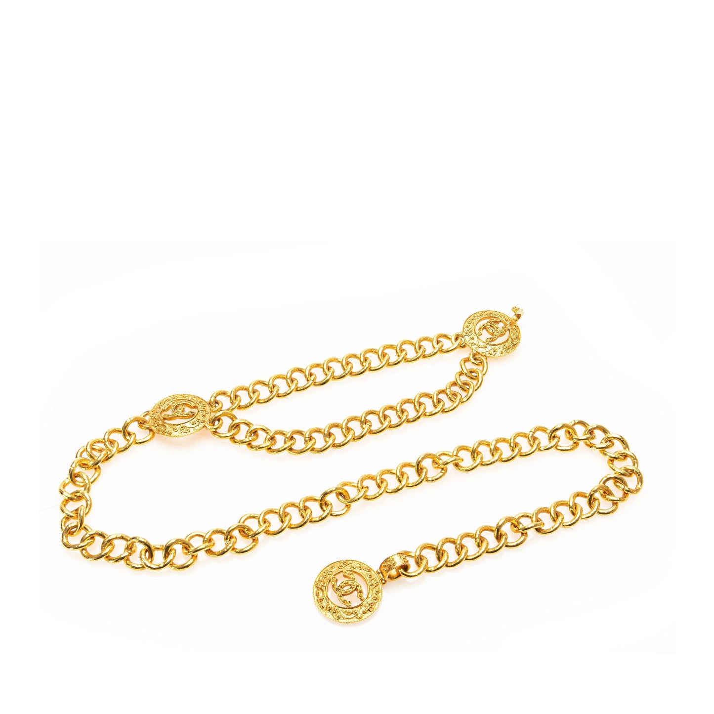 Gold Chanel Gold Plated CC Chain Belt