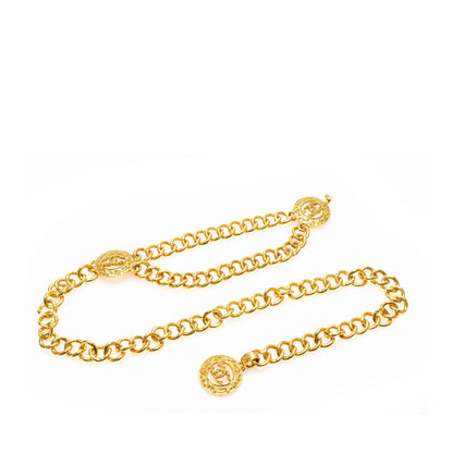 Gold Chanel Gold Plated CC Chain Belt