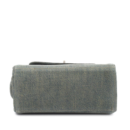 Blue Chanel Lambskin And Denim Chocolate Bar 2.55 Accordion Flap Shoulder Bag
