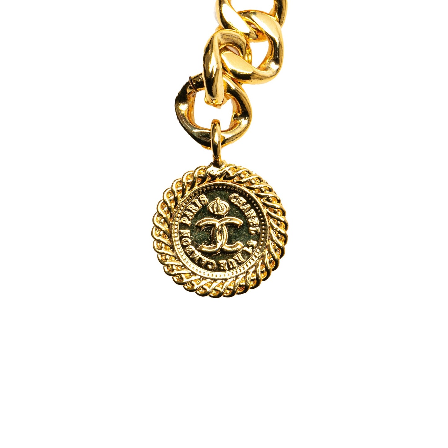 Gold Chanel Gold Plated CC Medallion Chain Belt