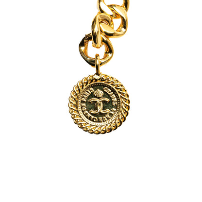 Gold Chanel Gold Plated CC Medallion Chain Belt