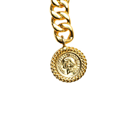 Gold Chanel Gold Plated CC Medallion Chain Belt