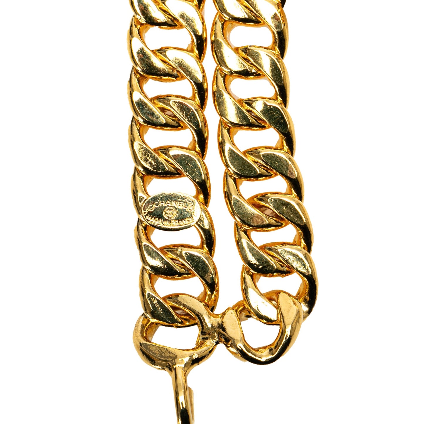 Gold Chanel Gold Plated CC Medallion Chain Belt