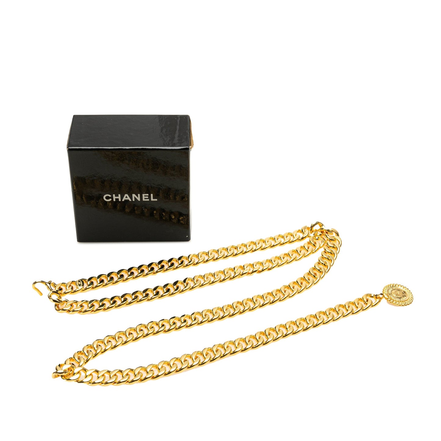 Gold Chanel Gold Plated CC Medallion Chain Belt