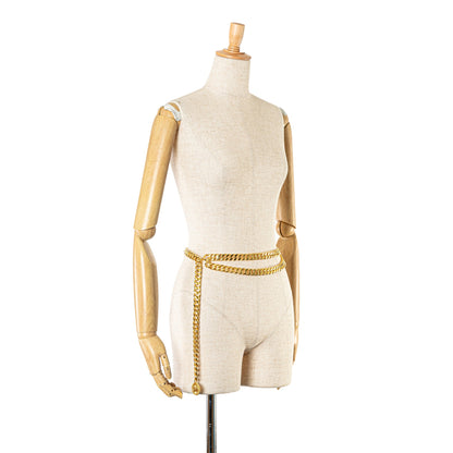 Gold Chanel Gold Plated CC Medallion Chain Belt