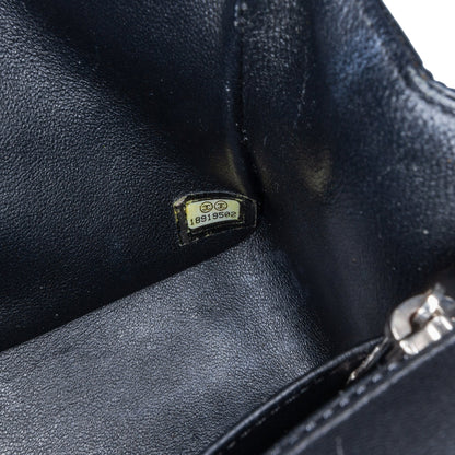 Black Chanel Mini Square Patent Single Flap Crossbody Bag