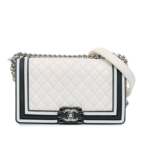 Chanel Sac Medium Bicolor Lambskin and Rubber Boy Flap