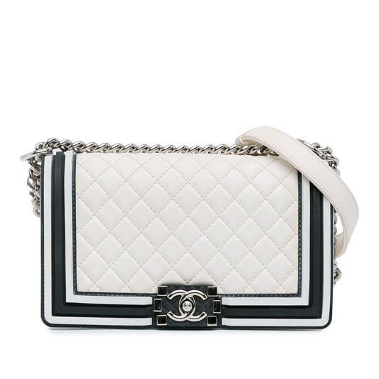 Chanel Sac Medium Bicolor Lambskin and Rubber Boy Flap