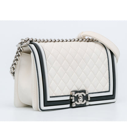 Chanel Sac Medium Bicolor Lambskin and Rubber Boy Flap