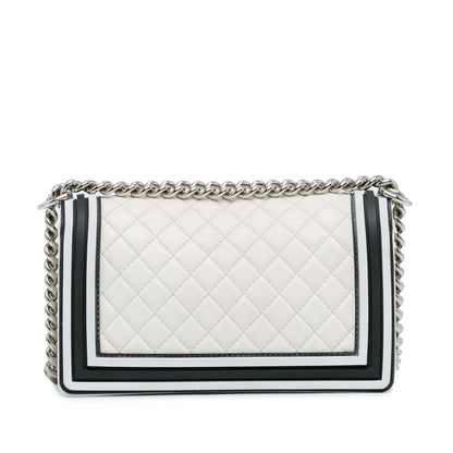 Chanel Sac Medium Bicolor Lambskin and Rubber Boy Flap