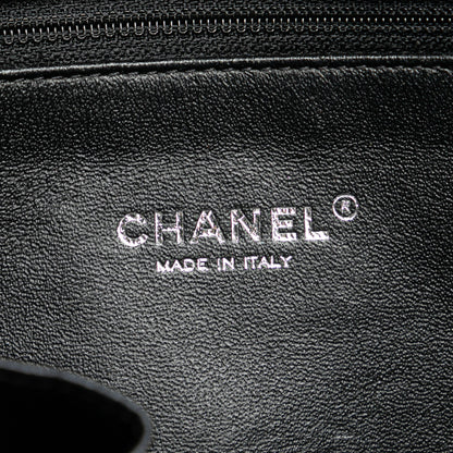 Blue Chanel Jumbo Quilted Jersey and Tweed Chain Flap Shoulder Bag