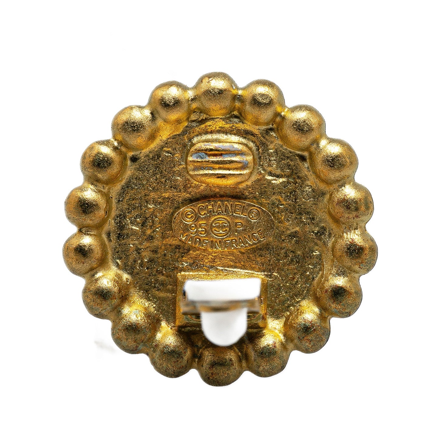 Gold Chanel Gold Plated CC Clip On Earrings