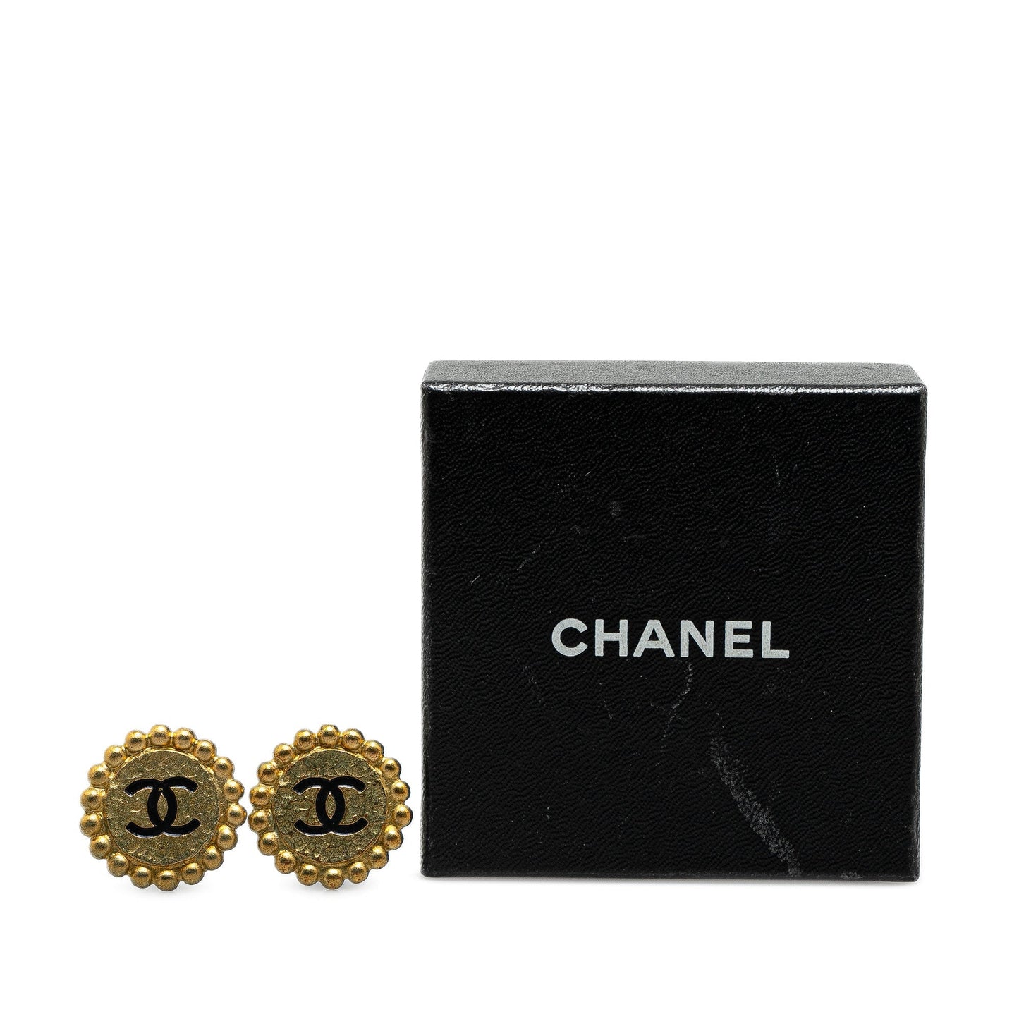 Gold Chanel Gold Plated CC Clip On Earrings