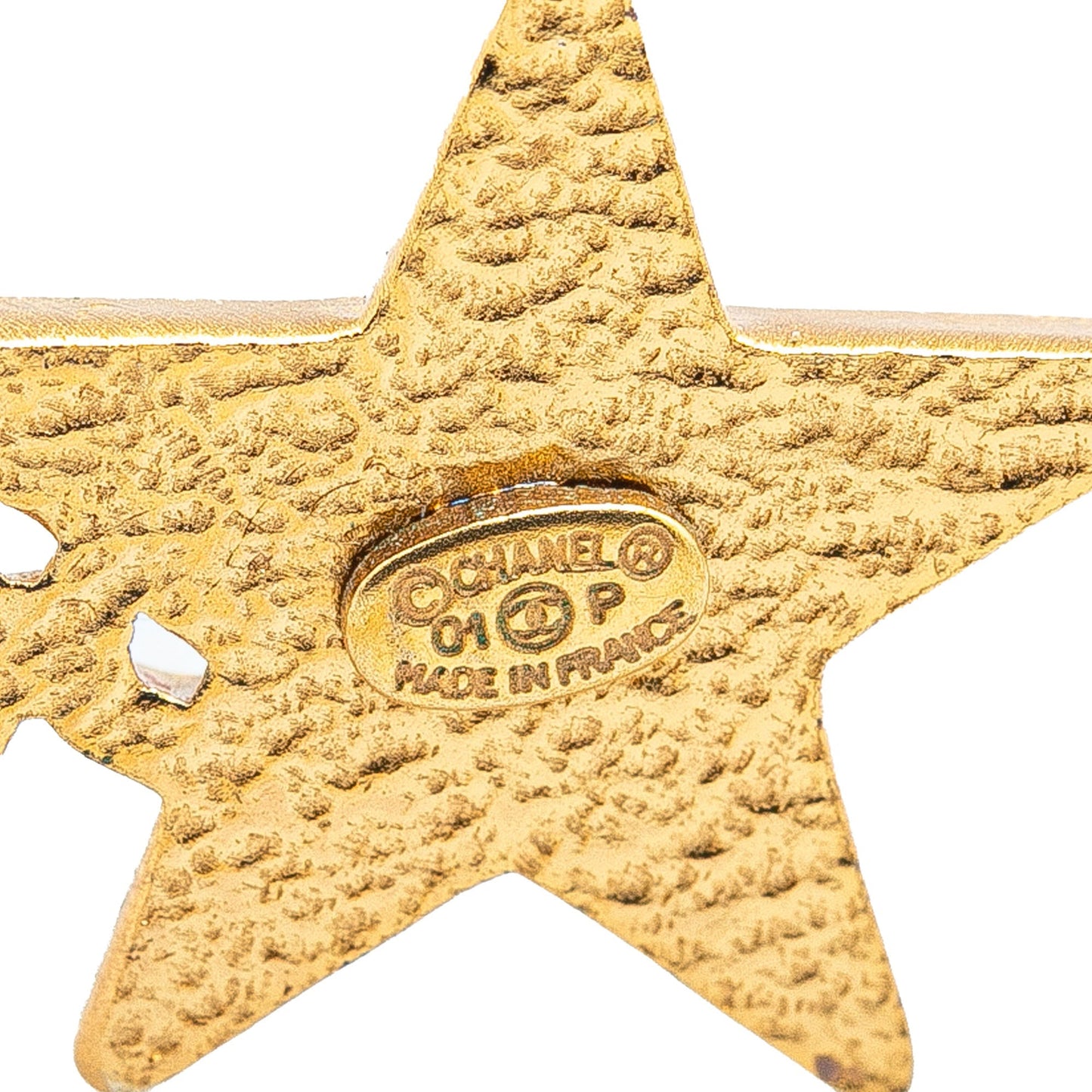 Gold Chanel Gold Plated and Enamel Coco Star Necklace