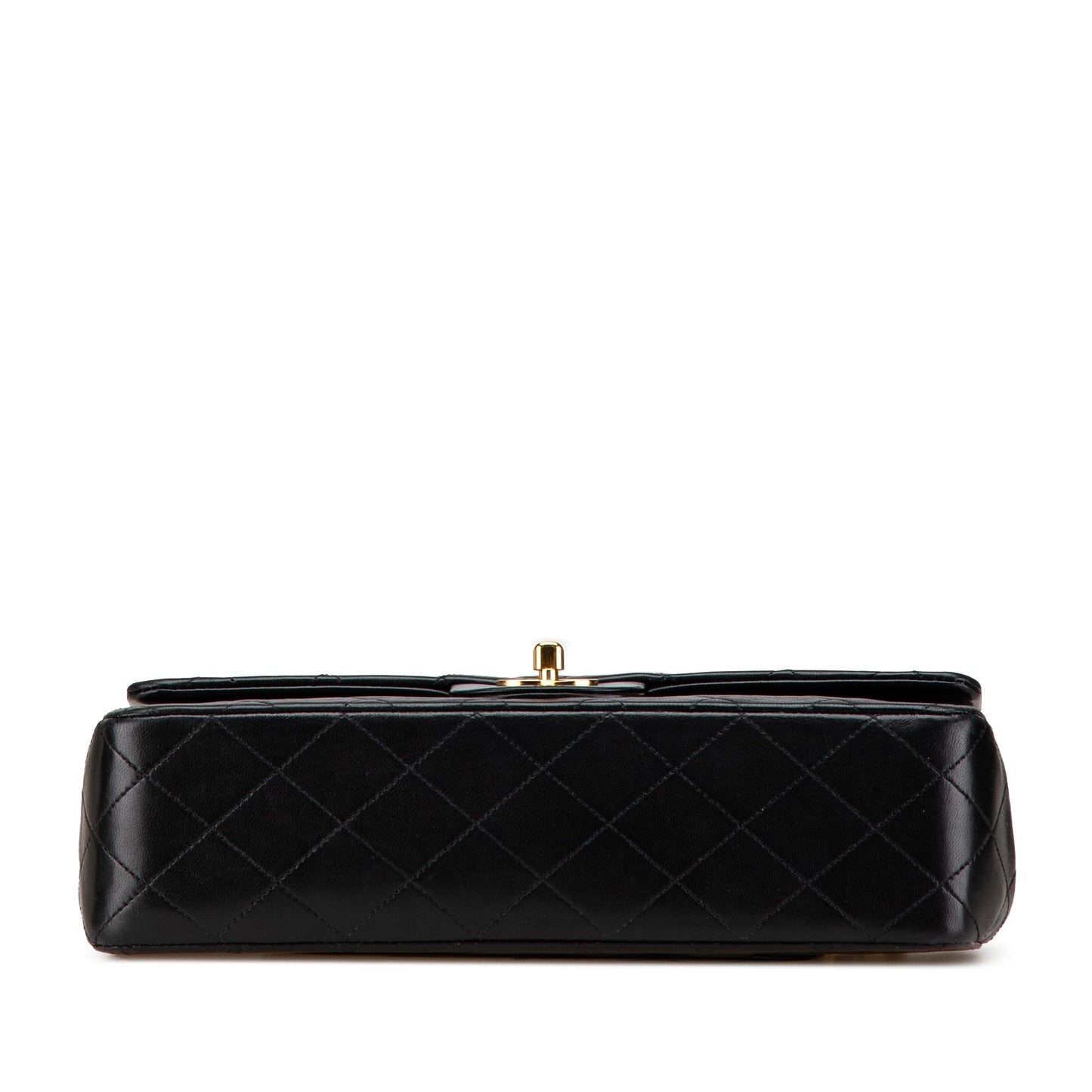 Black Chanel Medium Classic Lambskin Double Flap Shoulder Bag