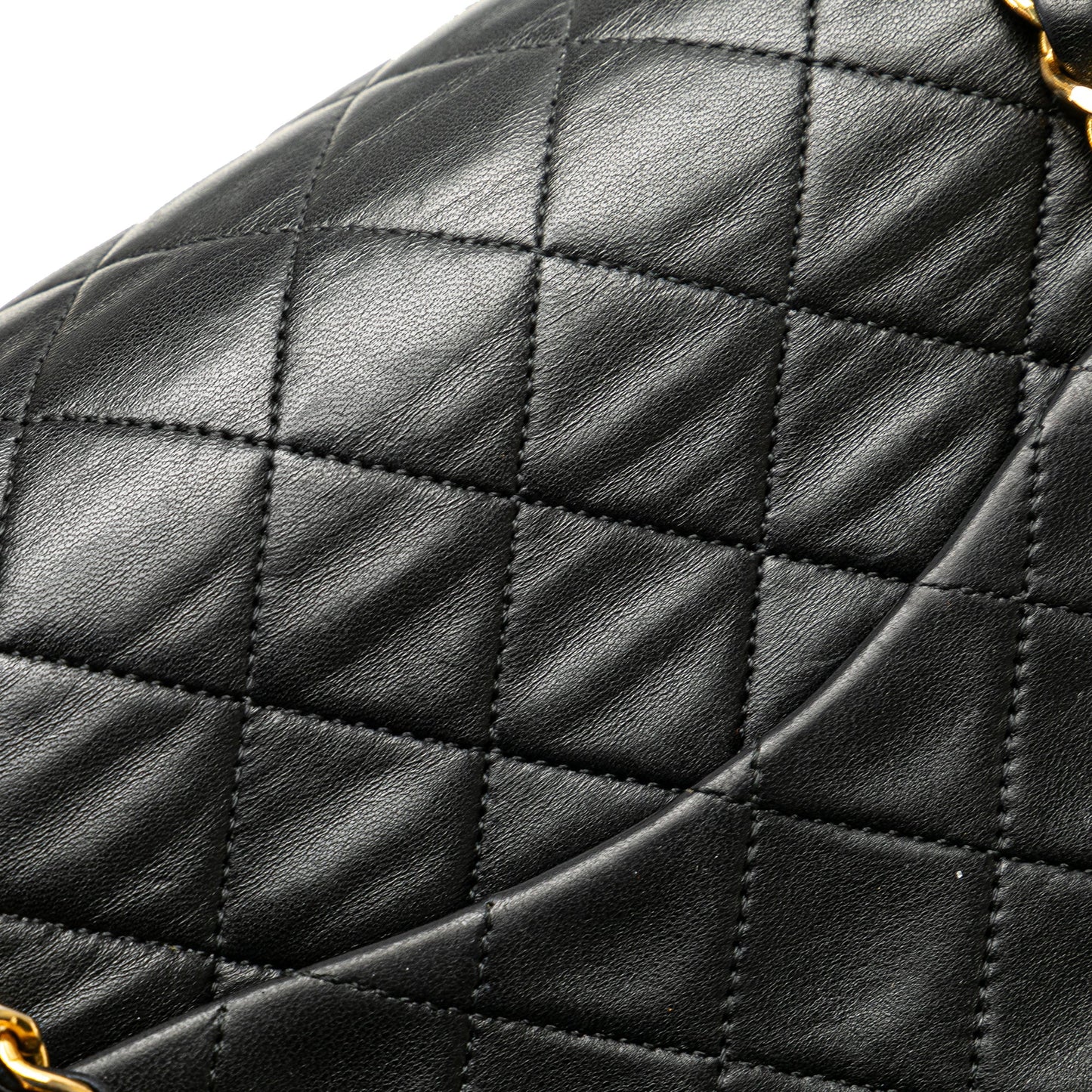 Black Chanel Medium Classic Lambskin Double Flap Shoulder Bag