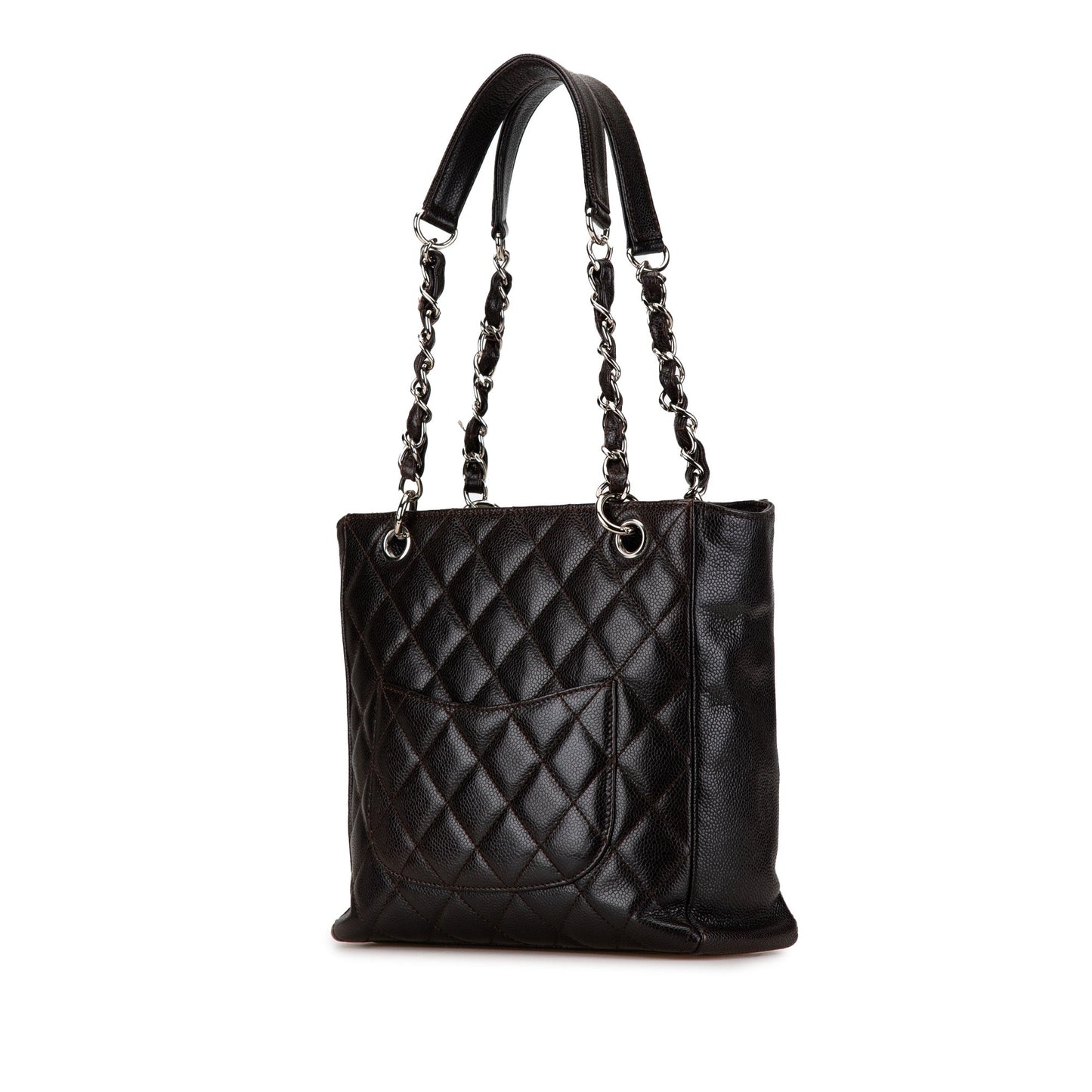 Black Chanel Petite Caviar Shopping Tote Shoulder Bag