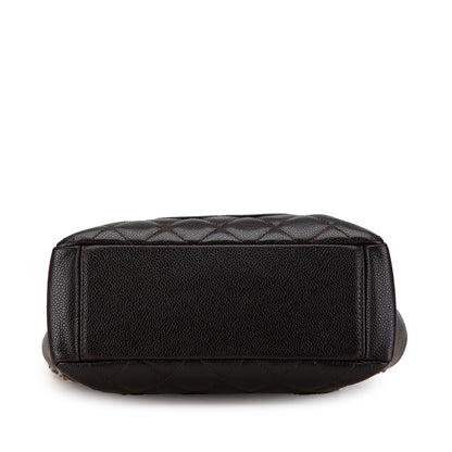 Black Chanel Petite Caviar Shopping Tote Shoulder Bag