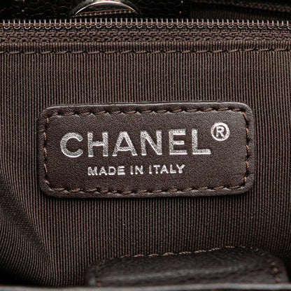 Black Chanel Petite Caviar Shopping Tote Shoulder Bag