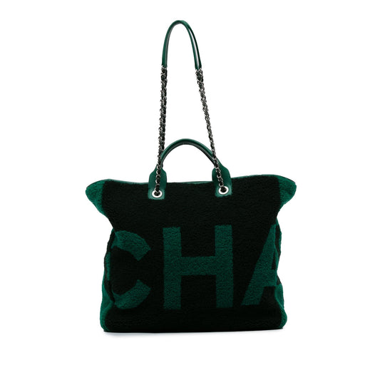 Chanel Sac Large Shearling and Calfskin Deauville Shopping Tote