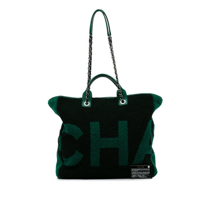 Chanel Sac Large Shearling and Calfskin Deauville Shopping Tote