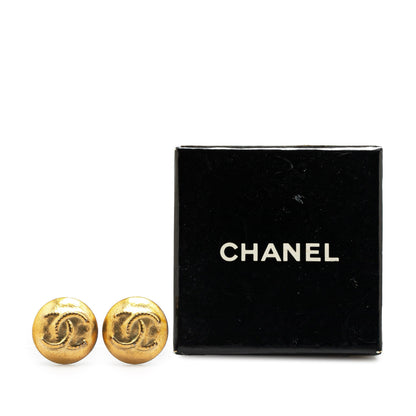 Gold Chanel Gold Plated CC Clip On Earrings