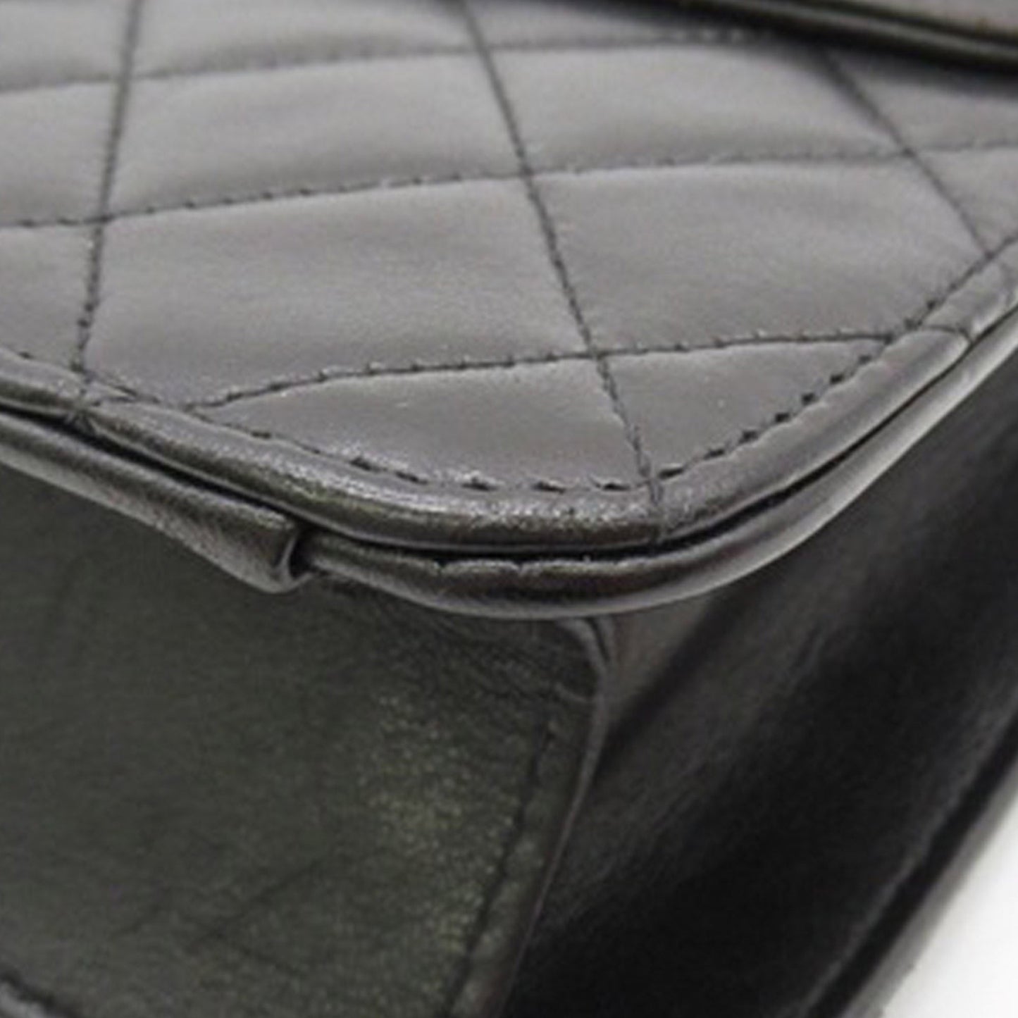 Black Chanel CC Quilted Lambskin Single Flap Crossbody Bag