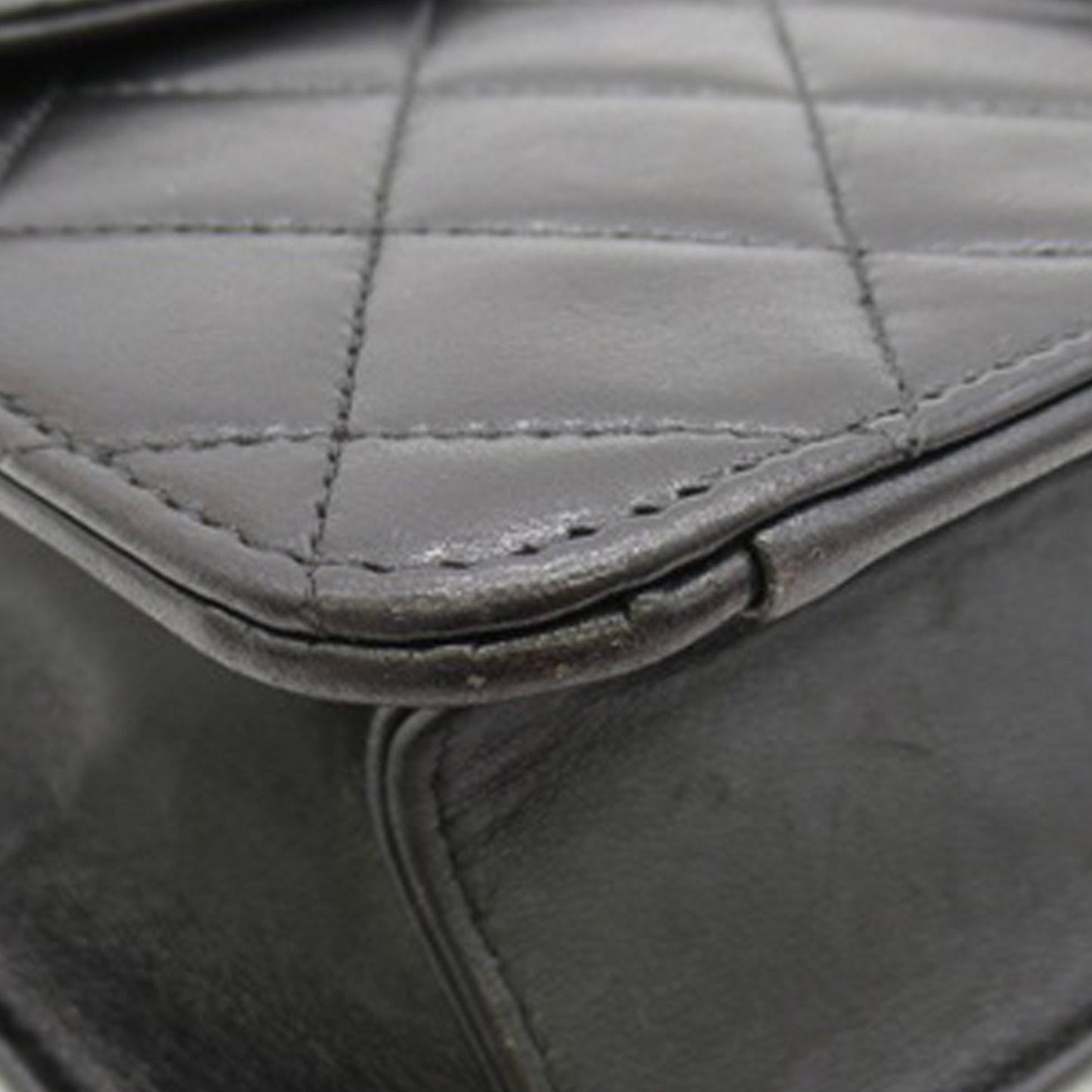Black Chanel CC Quilted Lambskin Single Flap Crossbody Bag