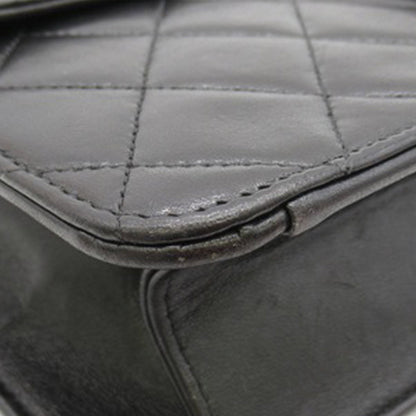 Black Chanel CC Quilted Lambskin Single Flap Crossbody Bag