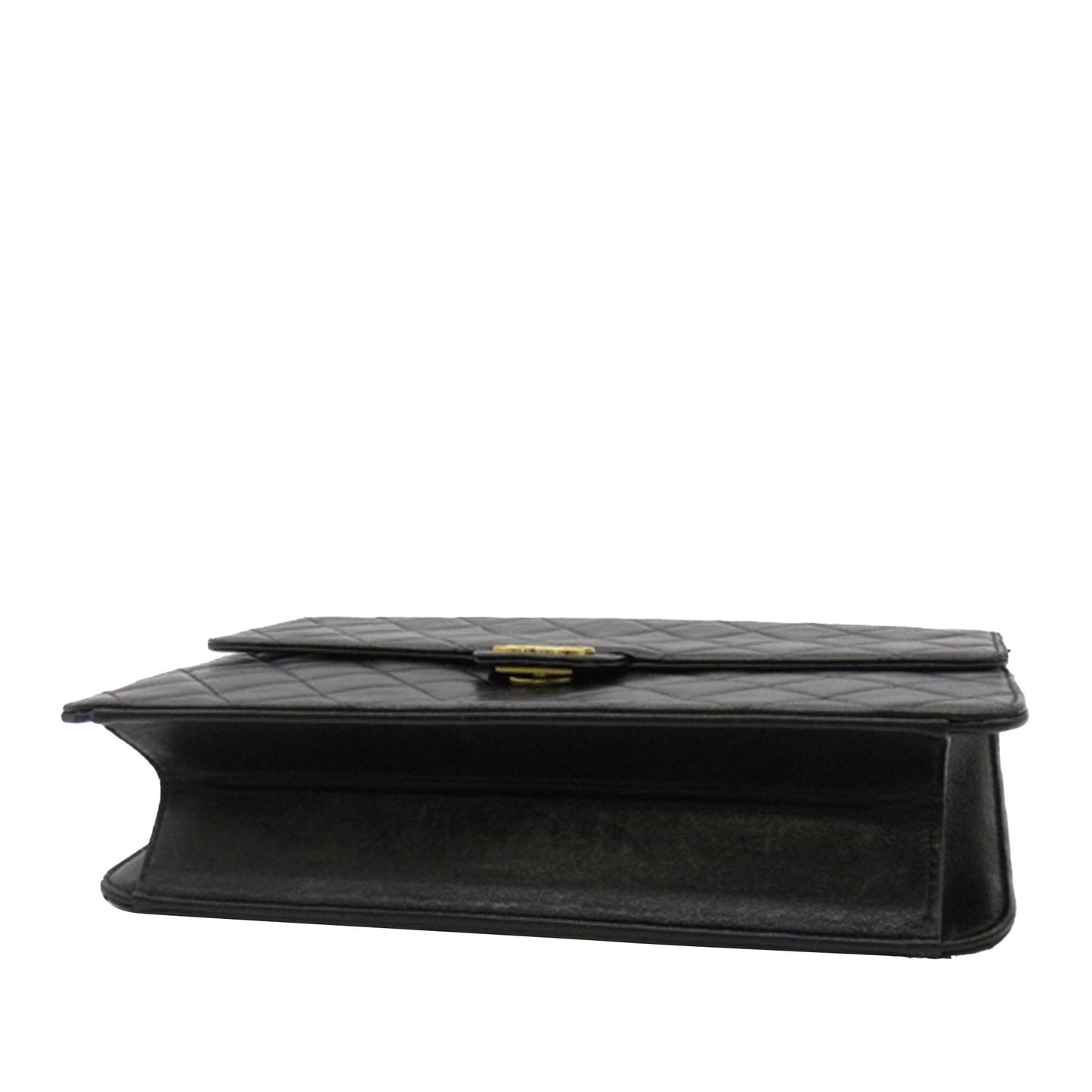 Black Chanel CC Quilted Lambskin Single Flap Crossbody Bag