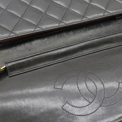 Black Chanel CC Quilted Lambskin Single Flap Crossbody Bag
