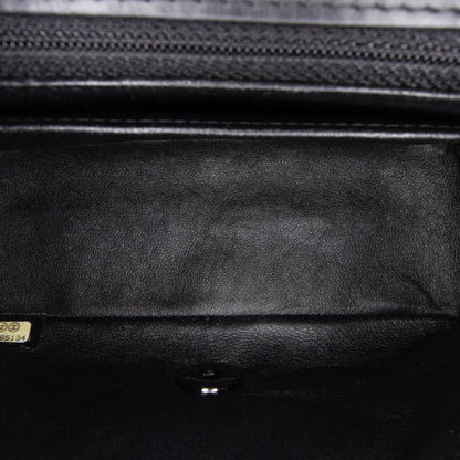 Black Chanel Mini Square Classic Patent Single Flap Crossbody Bag