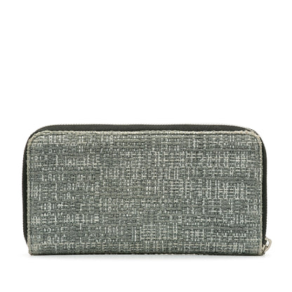 Gray Chanel Tweed Deauville Continental Wallet