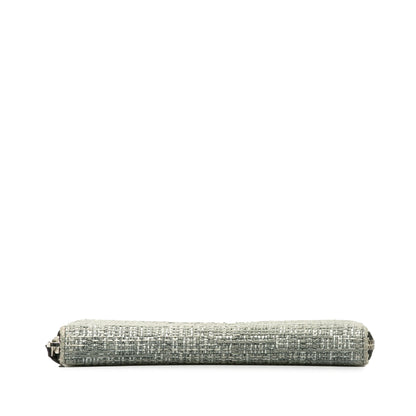 Gray Chanel Tweed Deauville Continental Wallet