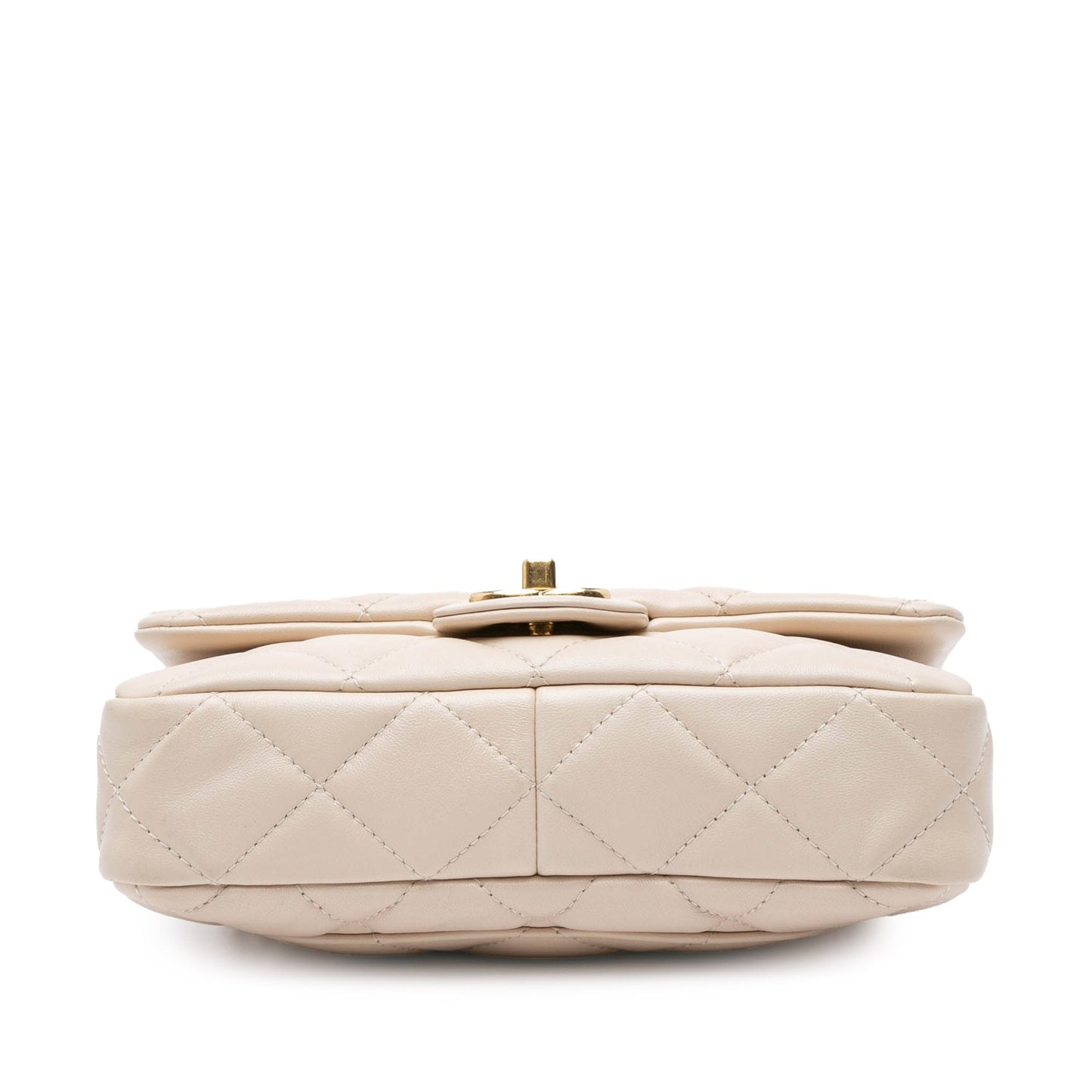 Beige Chanel Small Quilted Lambskin Funky Town Flap Shoulder Bag