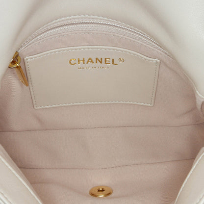 Beige Chanel Small Quilted Lambskin Funky Town Flap Shoulder Bag