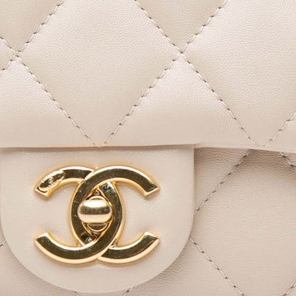 Beige Chanel Small Quilted Lambskin Funky Town Flap Shoulder Bag