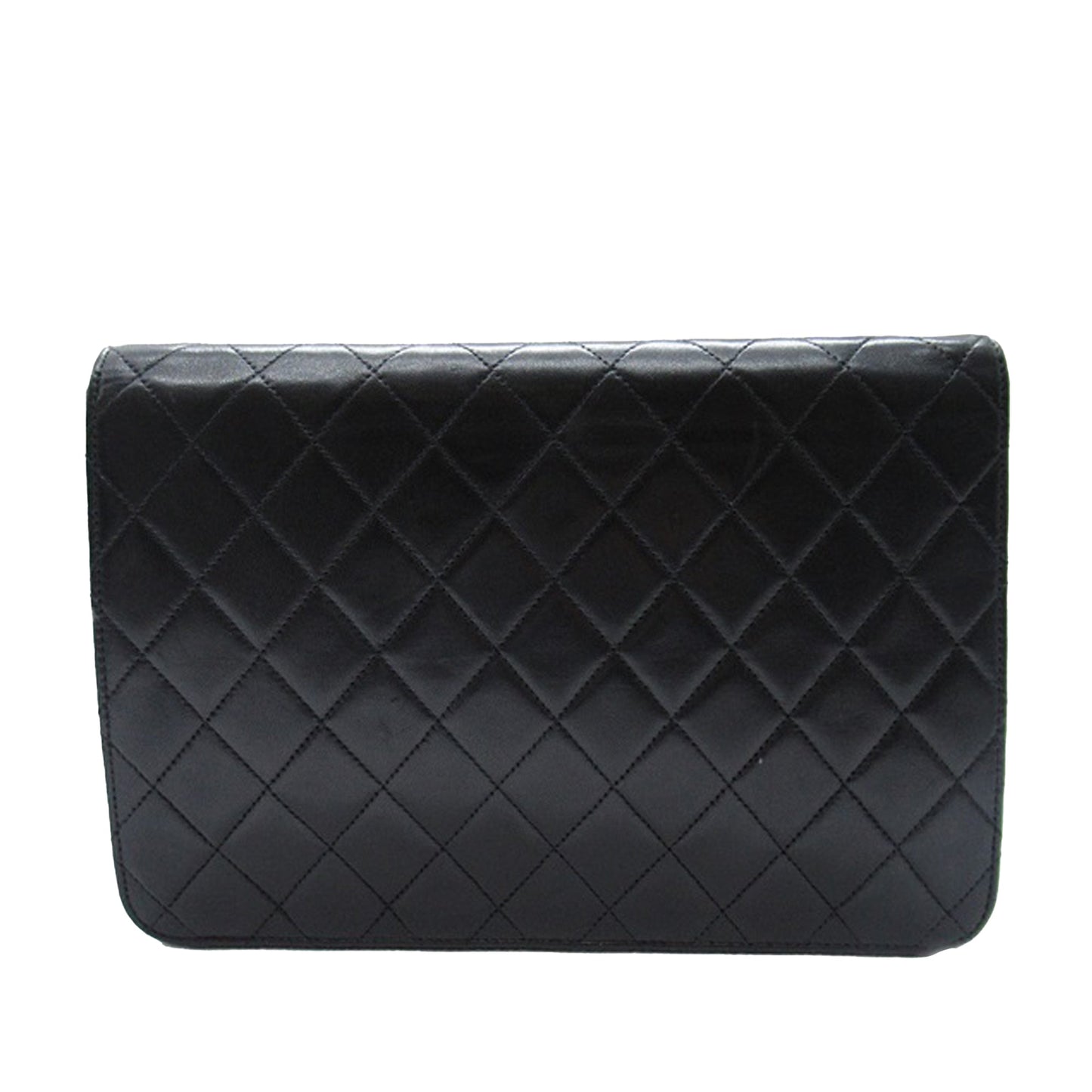 Black Chanel CC Quilted Lambskin Single Flap Crossbody Bag