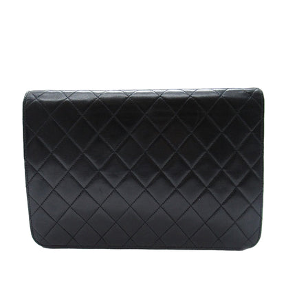 Black Chanel CC Quilted Lambskin Single Flap Crossbody Bag