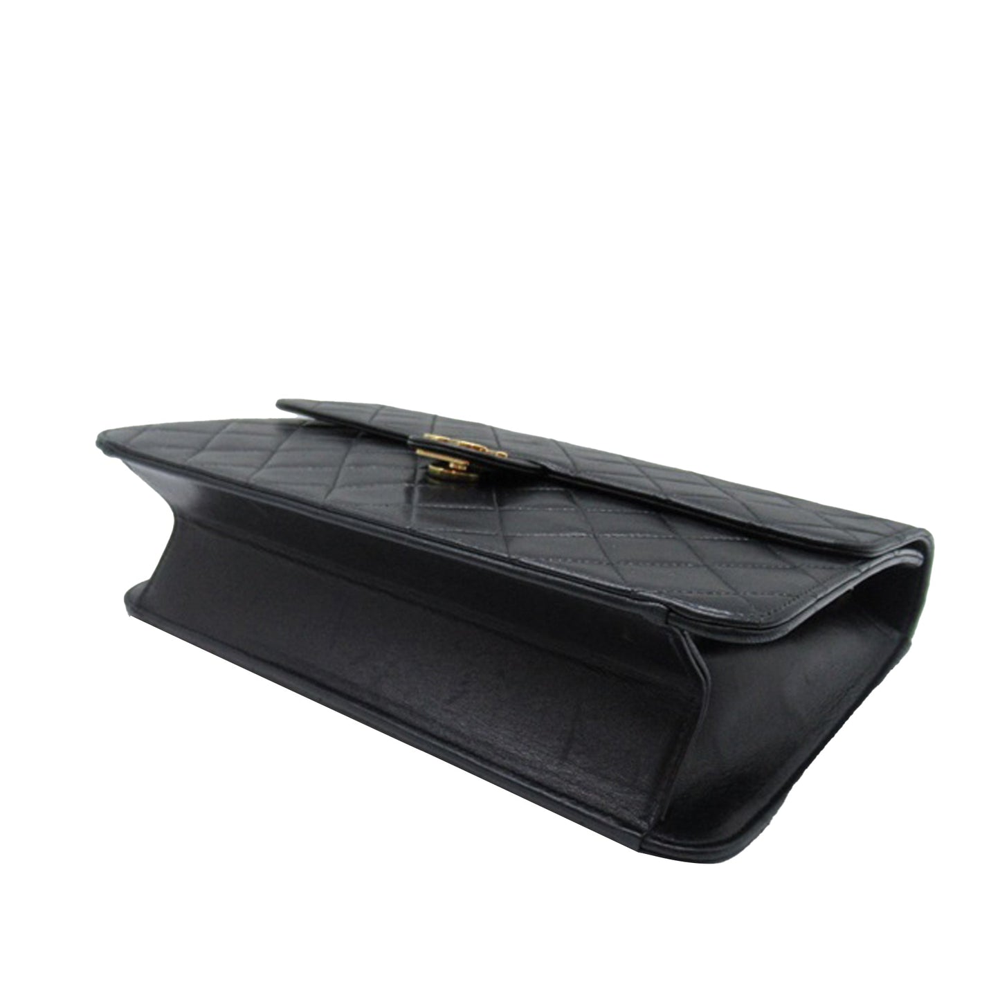 Black Chanel CC Quilted Lambskin Single Flap Crossbody Bag