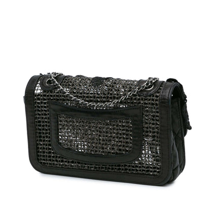 Black Chanel Small Mesh Butterfly Flap Shoulder Bag