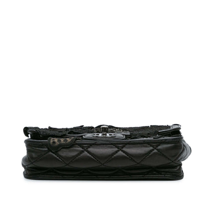 Black Chanel Small Mesh Butterfly Flap Shoulder Bag