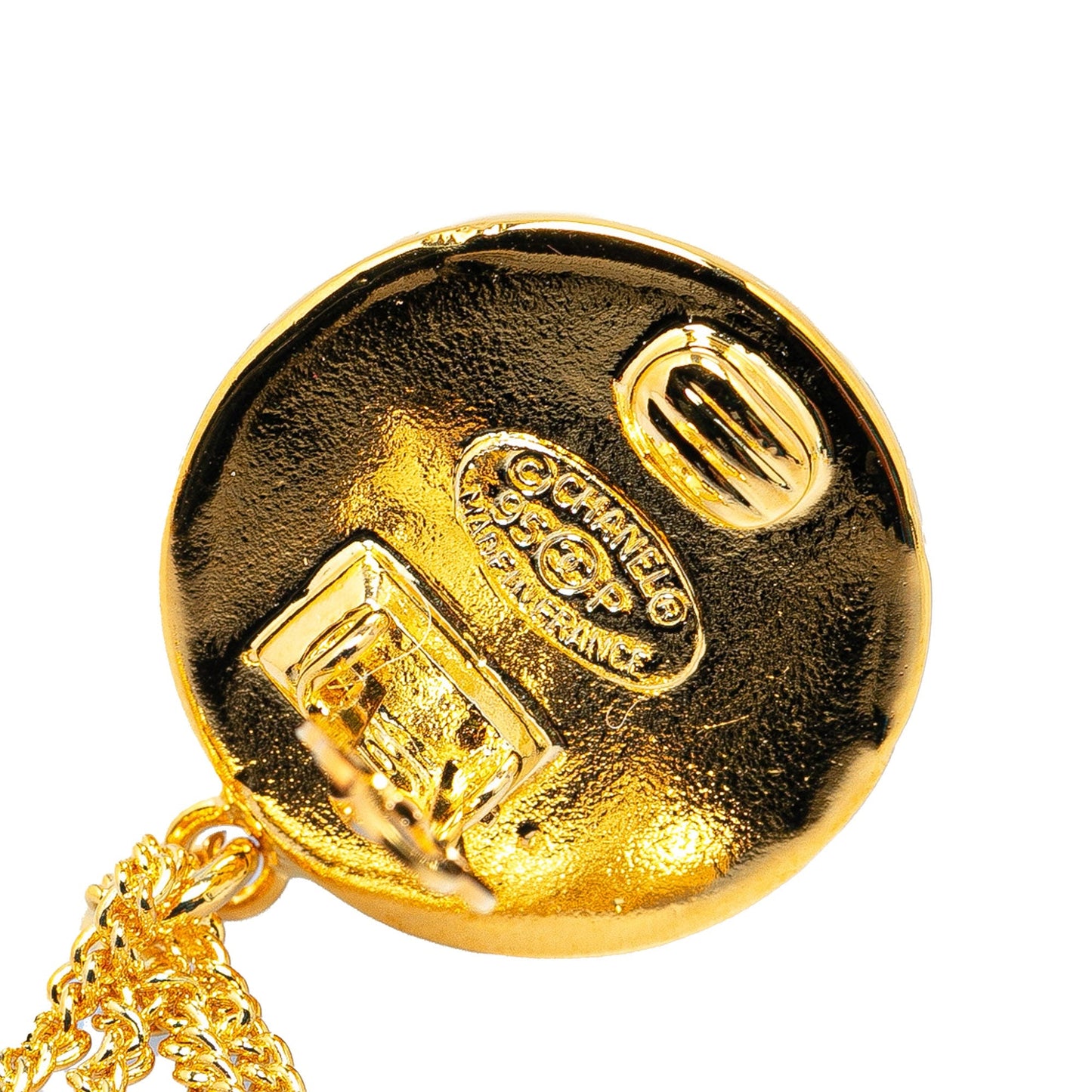 Gold Chanel Gold Plated CC 2.55 Flap Bag Clip On Earrings