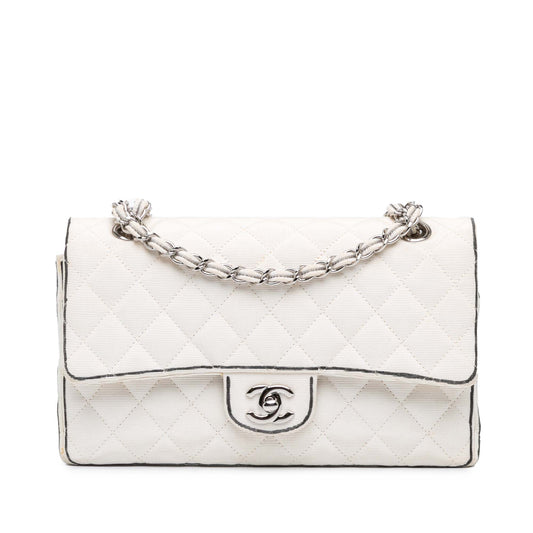Chanel Sac Medium Classic Printed Grosgrain Double Flap